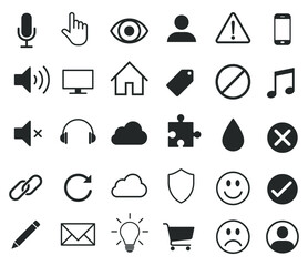 Aufkleber - Web interface and application icon collection. Internet page and website vector symbol sign set.
