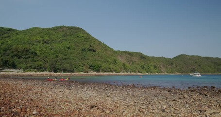 Sticker - Rock stone beach on island