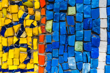 Wall Mural - Background of colorful stones on the wall