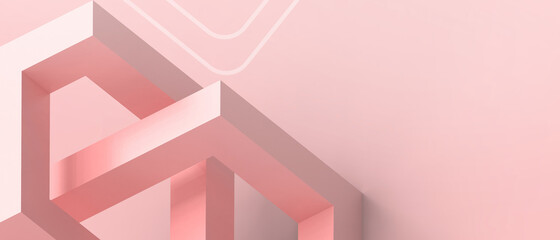 Poster - Abstract background and Geometric Shapes concept on Red .copy space, Minimal style, digital, banner, website - 3d rendering
