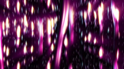 Poster - abstract background 3d animation shiny stripes and flashing linear objects structure moving in a spa