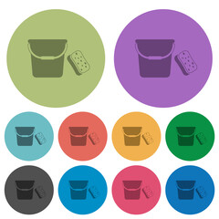 Sticker - Bucket and sponge color darker flat icons