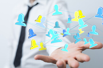 videoconference group of people talking in social network