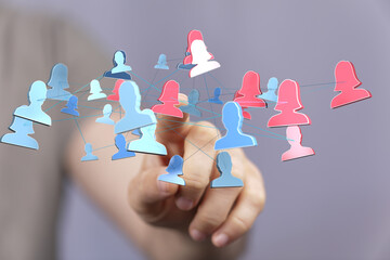 videoconference group of people talking in social network
