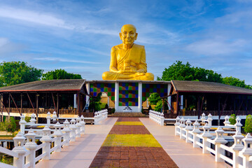 Wall Mural - Luang Pu Thuad, Big Buddha statue at Ayutthaya,Thailand...