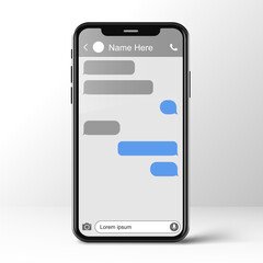 Poster - Mobile ui kit messenger. Chat app template. Social network concept. Mock up