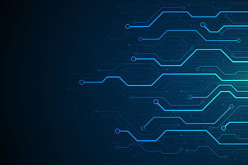 Fototapete - Technology circuit board background design. Communication concept.