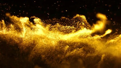 abstract golden award particles in motion, animation background