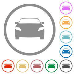 Canvas Print - Sport car front view flat icons with outlines