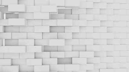 Aufkleber - Computer generated background transformation of large rectangles into small. 3d rendering geometric wall