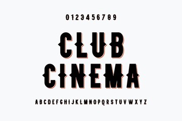 Poster - classic lettering, alphabet font, gray and white style background, typeface vector design