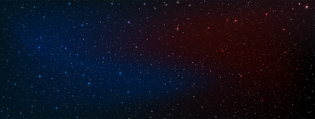 beautiful galaxy background with nebula cosmos. between gradient red sky and blue sky in the space. 