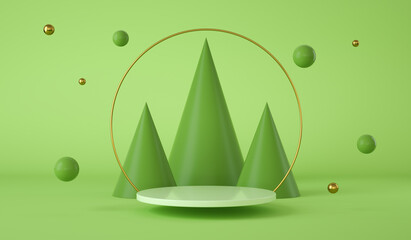 Poster - Abstract background with a podium. Modern background for product design. 3d render