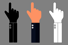 Hand With Pointing Finger Business Concept - Black White Color