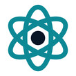 © Pikselan - icon atomic physics using flat style and blue color dominate