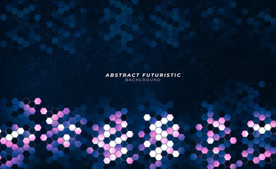 Wall Mural - Art hexagons technology background. Abstract Hi-tech communication concept futuristic digital innovation. Vector background.