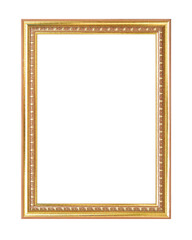 Wall Mural - Gold vintage picture and photo frame isolated on white background