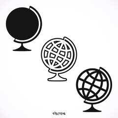 Wall Mural - Vector globe icons