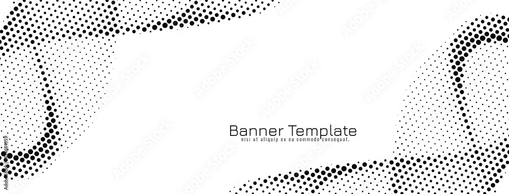 Abstract wave style halftone design banner - obrazy, fototapety, plakaty 
