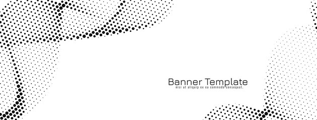 Elegant wave style halftone design banner