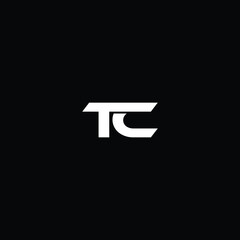 Wall Mural - tc modern letter logo design with black background 