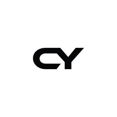 Wall Mural - cy letter logo design with black background