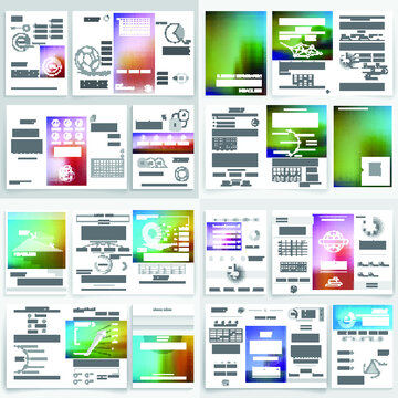 Brochure for business reports, cover layout and infographics