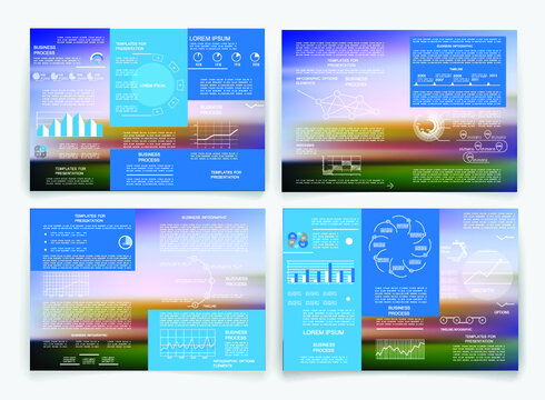 Brochure for business reports, cover layout and infographics