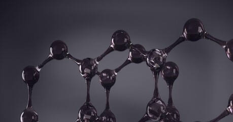 Poster - Three molecular structures over a black background, chemistry, biology, medical science concepts