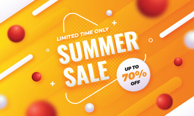 Wall Mural - Realistic Orange Gradient Summer Sale Banner Design