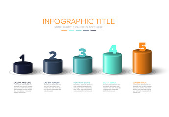 Poster - vector colorful multipurpose infographic template with cylinder steps