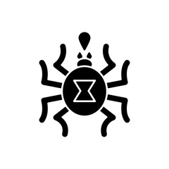 Sticker - Venomous insects black glyph icon. Dangerous bugs transimitting infectious disease. Spider toxin, biological risk for health. Silhouette symbol on white space. Vector isolated illustration