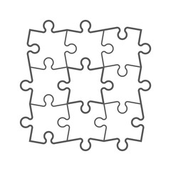 Fototapete - A lot of piece flat puzzle pattern presentation. Many step puzzles business background. Simple pattern. Section compare service banner. Puzzle illustration template simple shape. Abstract Background