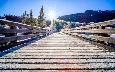 Wall Mural - old wooden bridge