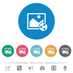 Poster - Share image flat round icons