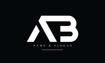 AB, BA, A, B abstract letters logo monogram