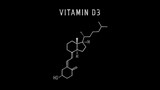 Fototapeta Mapy - Cholecalciferol also known as vitamin D3 and colecalciferol Molecular Structure Symbol Sketch or Drawing on black background