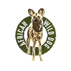 african wild dog, perfect for wild life tshirt design