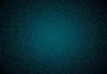 Wall Mural - abstract green blue glowing halftone glittering effect with dot radial pattern and glowing lights on