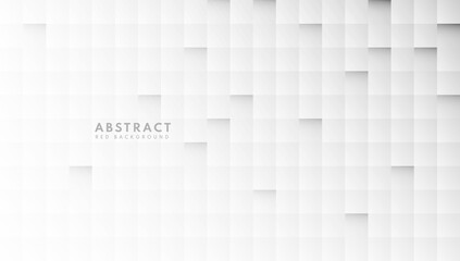 Wall Mural - Abstract square pattern white and gray color background with copy space. Modern and minimal concept. You can use for cover, poster, web, flyer, Landing page, Print ad. Vector illustration