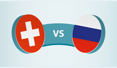 Wall Mural - Switzerland versus Russia, team sports competition concept.