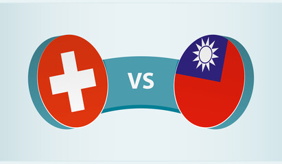 Wall Mural - Switzerland versus Taiwan, team sports competition concept.