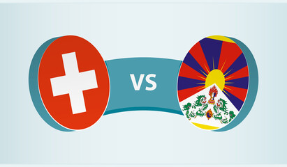 Wall Mural - Switzerland versus Tibet, team sports competition concept.