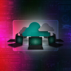 Poster - 3d rendering technology Computer network
