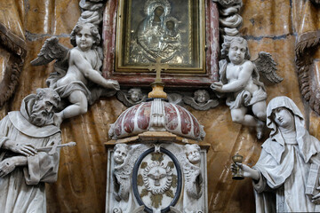 Altar by Venetian artist Francesco Cabianca in St. Claire catholic church, Kotor, Montenegro.