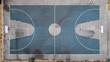 Top down view of public basketball court. School college with Basketball court