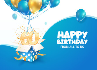 Wall Mural - celebrating 60th years birthday vector illustration. sixty anniversary celebration. adult birth day.