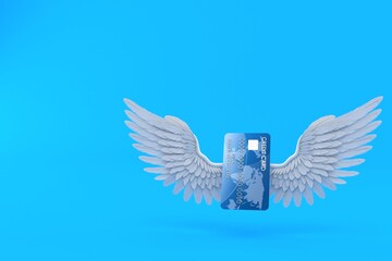 Wall Mural - Credit card with angel wings