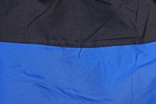 Blue Black Crumpled Fabric Texture On Clothes