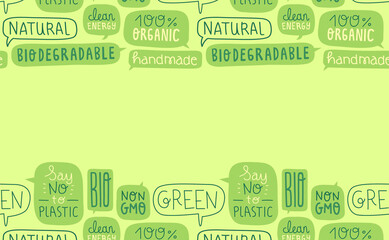 Sticker - Green eco text quote lettering label background